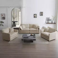 Set Divano a 3 Pezzi con Braccioli e Cuscini Decorativi Il Set Include 2 Poltrone e Un Divano a 2 Posti in Ciniglia Verde