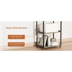 VINGLI Carrello Porta Stampante a 3 Ripiani con Contenitore, Ripiano per Stampante da Scrivania per Casa/Ufficio (Rovere)