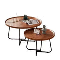 CuisinSmart Small Nesting Coffee Table Set of 2 Round Coffee Table Mid Century Modern Centre Table Easy Assembly Circle Coffee Tables
