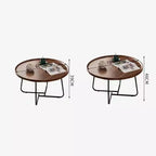 CuisinSmart Tavolino da Caffè Piccolo Set Nido da 2 Tavolino Rotondo Tavolo Centrale Moderno di Metà Secolo Facile Montaggio Tavolini da Caffè Circolari
