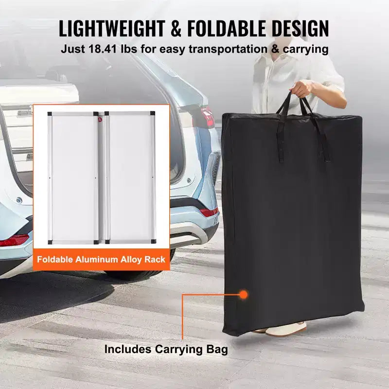 Bancone Promozionale VEVOR, Tavolo Podio Portatile per Fiere, 30.91 x 14.96 x 71.46, Espositore da Banco per Fiere con Parete, Bianco