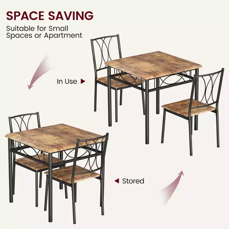 Set tavolo da pranzo per 2 con sedie imbottite, tavolo da cucina da 3 pezzi e sedie imbottite, set di mobili da sala da pranzo per appartamento con cucina