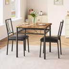 Set tavolo da pranzo per 2 con sedie imbottite, tavolo da cucina da 3 pezzi e sedie imbottite, set di mobili da sala da pranzo per appartamento con cucina
