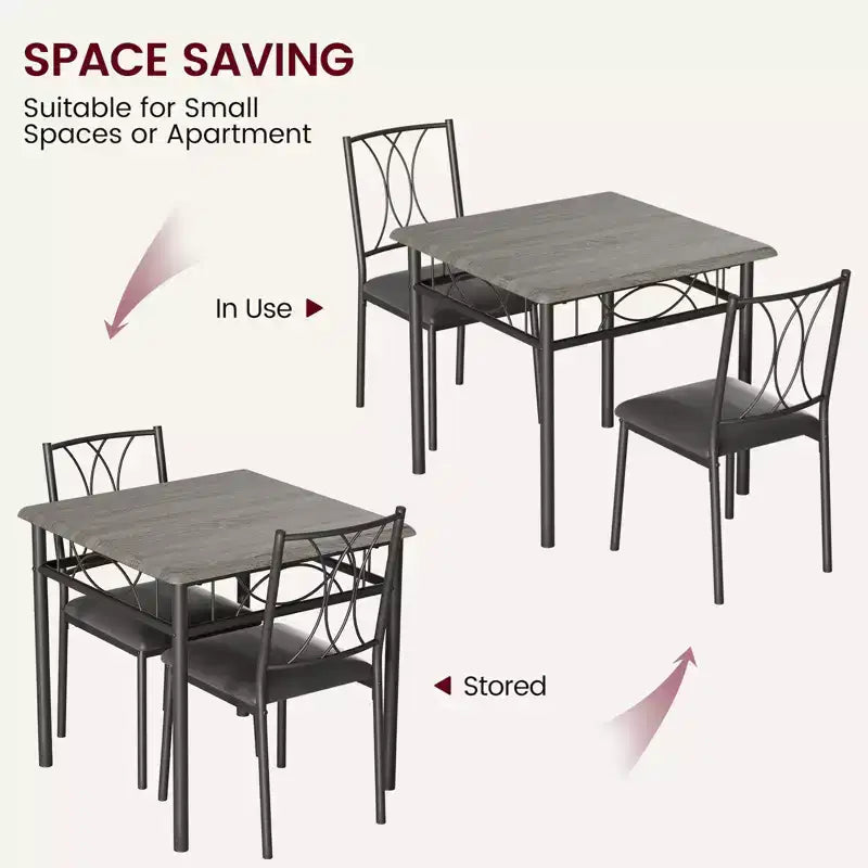 Set tavolo da pranzo per 2 con sedie imbottite, tavolo da cucina da 3 pezzi e sedie imbottite, set di mobili da sala da pranzo per appartamento con cucina