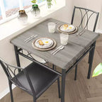Set tavolo da pranzo per 2 con sedie imbottite, tavolo da cucina da 3 pezzi e sedie imbottite, set di mobili da sala da pranzo per appartamento con cucina