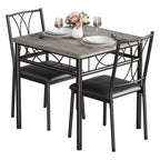 Dining Table Set for 2 with Cushion Chairs, 3 Piece Kitchen Table and Upholstered Chairs, Dinning Room Table Furniture Set for Kitchen Apartment
