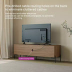 Tree city - Mobile TV in legno di sandalo dorato largo 152 cm, adatto a TV da 45-75 pollici, Consolle multimediale moderna con armadietti e ante a persiana per soggiorno