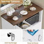 DobleePy Mobiletto da Cucina per Microonde con 3 Ante, 1 Cassetto e Ripiani Regolabili, Credenza Contenitore per Cucina, Sala da Pranzo e Soggiorno
