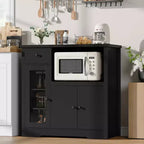 DobleePy Mobiletto da Cucina per Microonde con 3 Ante, 1 Cassetto e Ripiani Regolabili, Credenza Contenitore per Cucina, Sala da Pranzo e Soggiorno