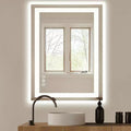 MAYEERTY Bathroom Mirror Dual Light Source Three Lighting Modes