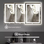 MAYEERTY Specchio da bagno doppia sorgente luminosa tre modalità di illuminazione