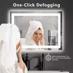 MAYEERTY Specchio da bagno doppia sorgente luminosa tre modalità di illuminazione