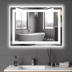 MAYEERTY Specchio da bagno doppia sorgente luminosa tre modalità di illuminazione