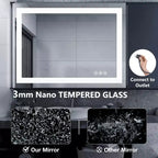 MAYEERTY Specchio da bagno doppia sorgente luminosa tre modalità di illuminazione