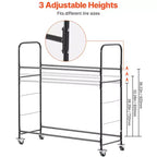 Portagomme VEVOR su Ruote, Supporto a 2 Ripiani per Pneumatici e Carrello di Trasporto per Garage, Carrello Portagomme in Acciaio Resistente con Ruote, Nero