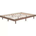 Acekool Letto a piattaforma flottante full-size, design moderno con testiera, pediera, spondina, facile montaggio, nessuna necessità di rete a molle