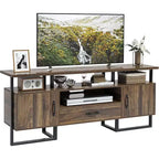 Mobile TV industriale da 75 pollici - Credenza multimediale moderna di metà secolo con cassetto e armadietto, Centro di intrattenimento da 70 pollici, Marrone rustico