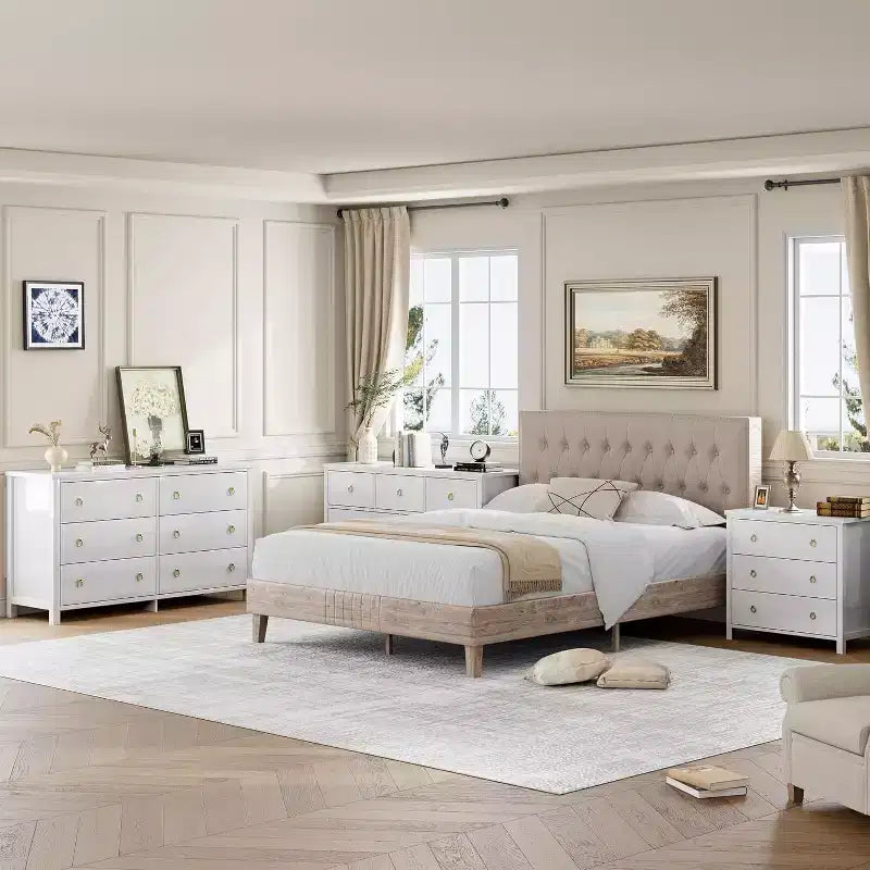 Comò moderno ampio con cassetti, cassettiera in legno indipendente per camera da letto, cameretta, soggiorno, bianco
