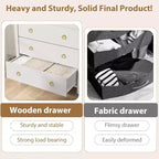 Comò moderno ampio con cassetti, cassettiera in legno indipendente per camera da letto, cameretta, soggiorno, bianco