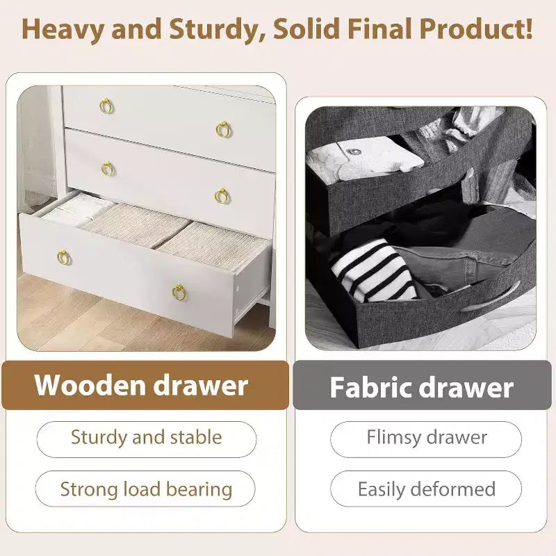 Comò moderno ampio con cassetti, cassettiera in legno indipendente per camera da letto, cameretta, soggiorno, bianco
