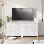 Comò moderno ampio con cassetti, cassettiera in legno indipendente per camera da letto, cameretta, soggiorno, bianco