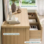 Cassettiera scanalata per camera da letto con 7 cassetti, cassettiere moderne da 120 cm per camera da letto