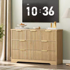Cassettiera scanalata per camera da letto con 7 cassetti, cassettiere moderne da 120 cm per camera da letto