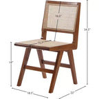 Meridian Furniture, Sedia laterale da pranzo Preston in legno di noce, Set da 2