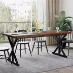 Tavolo da pranzo Dyonery in stile rustico per 6 persone, tavolo da pranzo rettangolare in legno da 70,8 pollici con gambe in metallo extra resistenti