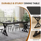 Tavolo da pranzo Dyonery in stile rustico per 6 persone, tavolo da pranzo rettangolare in legno da 70,8 pollici con gambe in metallo extra resistenti
