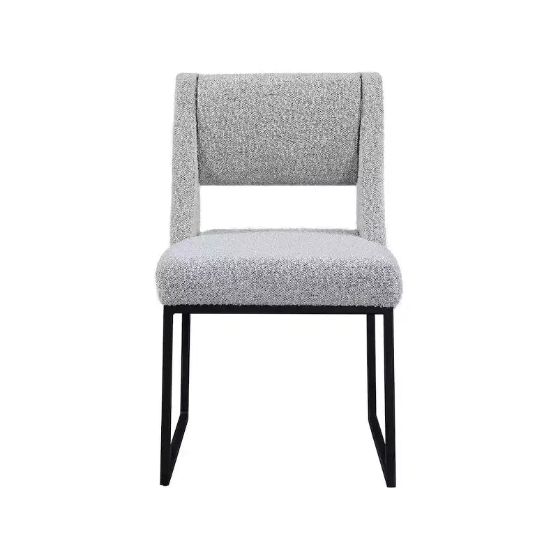 Meridian Furniture, Sedia da pranzo Jayce in tessuto Bouclé grigio, Set da 2