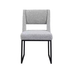 Meridian Furniture, Sedia da pranzo Jayce in tessuto Bouclé grigio, Set da 2