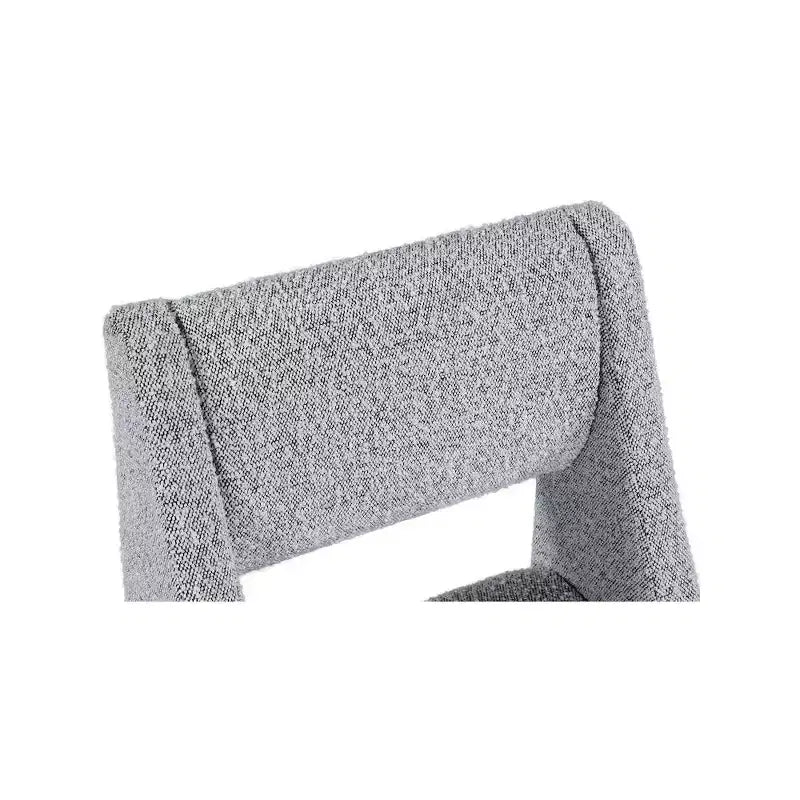 Meridian Furniture, Sedia da pranzo Jayce in tessuto Bouclé grigio, Set da 2