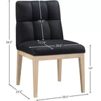 Meridian Furniture, sedia da pranzo Adrian in pelle vegana, set da 2