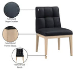 Meridian Furniture, sedia da pranzo Adrian in pelle vegana, set da 2