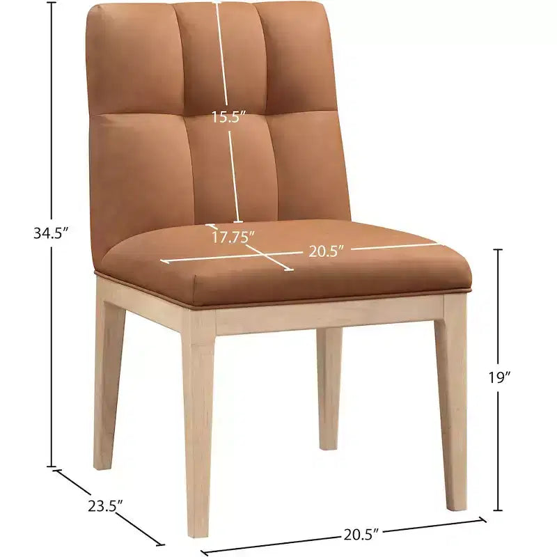 Meridian Furniture, sedia da pranzo Adrian in pelle vegana, set da 2