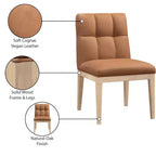 Meridian Furniture, sedia da pranzo Adrian in pelle vegana, set da 2