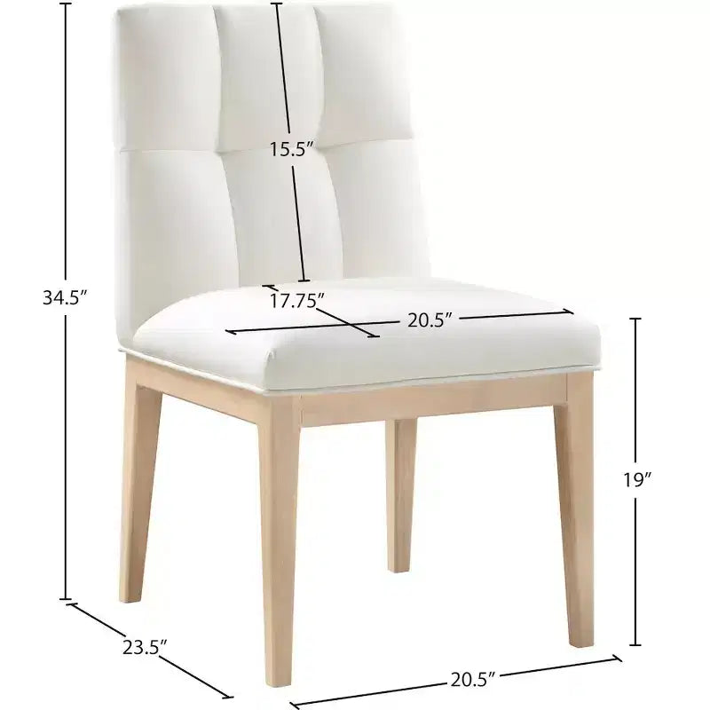 Meridian Furniture, sedia da pranzo Adrian in pelle vegana, set da 2