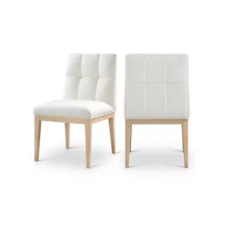 Meridian Furniture, sedia da pranzo Adrian in pelle vegana, set da 2