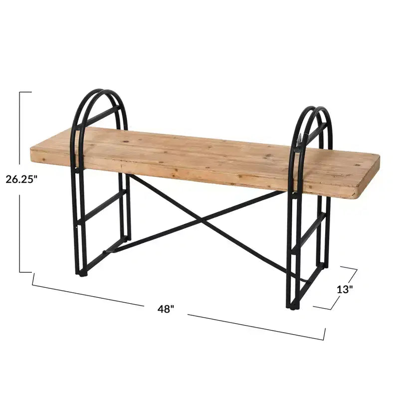 Panca Eitri in legno e metallo