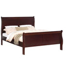Okak 80 King Sleigh Bed, letto in legno massello per ragazzi con testiera/pediera, design a basso profilo sicuro per la camera dei bambini, ciliegio