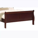 Okak 80 King Sleigh Bed, letto in legno massello per ragazzi con testiera/pediera, design a basso profilo sicuro per la camera dei bambini, ciliegio