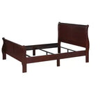 Okak 80 King Sleigh Bed, letto in legno massello per ragazzi con testiera/pediera, design a basso profilo sicuro per la camera dei bambini, ciliegio