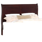 Okak 80 King Sleigh Bed, letto in legno massello per ragazzi con testiera/pediera, design a basso profilo sicuro per la camera dei bambini, ciliegio