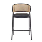 Christopher Knight Home Astrid Sgabelli da bar imbottiti in ecopelle e rattan contemporanei (set da 2)