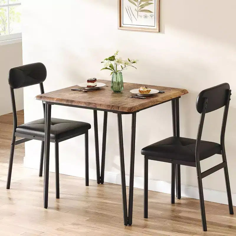 Set da pranzo CuisinSmart per 4 persone, tavolo da cucina con sedie imbottite per cucina e piccoli spazi