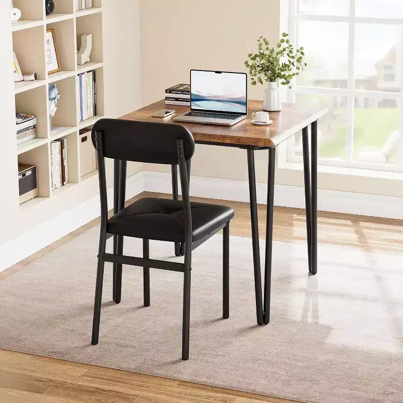 Set da pranzo CuisinSmart per 4 persone, tavolo da cucina con sedie imbottite per cucina e piccoli spazi