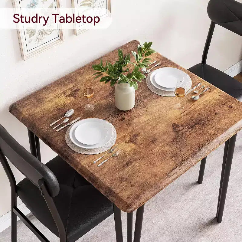 Set da pranzo CuisinSmart per 4 persone, tavolo da cucina con sedie imbottite per cucina e piccoli spazi