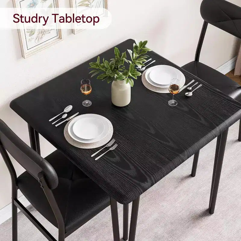 Set da pranzo CuisinSmart per 4 persone, tavolo da cucina con sedie imbottite per cucina e piccoli spazi