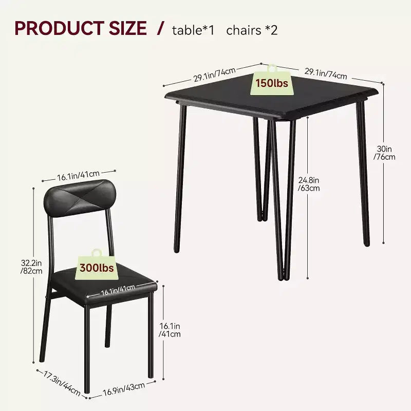 Set da pranzo CuisinSmart per 4 persone, tavolo da cucina con sedie imbottite per cucina e piccoli spazi